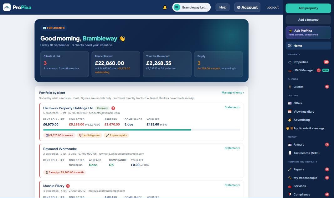 ProPixa: Dashboard